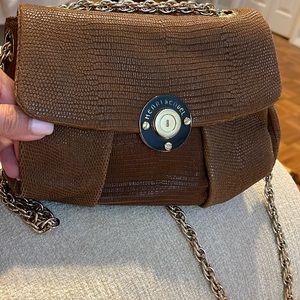 Henri Bendel purse with gold chain (can be worn long as a messenger or short)